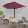 Halbrunder Balkonschirm aus burgunderfarbenem Aluminium, 270 x 144 x 222 cm von vidaXL, Sonnenschirme - Ref: Foro24-312498, P...