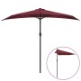 Burgundy aluminum semicircular balcony umbrella 270x144x222 cm by vidaXL, Umbrellas - Ref: Foro24-312498, Price: 53,64 €, Dis...