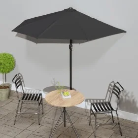 Semicircular balcony umbrella with black aluminum stick 270x144x222cm by vidaXL, Umbrellas - Ref: Foro24-312500, Price: 52,51...