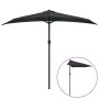 Sombrilla balcón semicircular palo aluminio negro 270x144x222cm de vidaXL, Sombrillas - Ref: Foro24-312500, Precio: 62,58 €