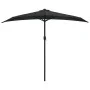 Semicircular balcony umbrella with black aluminum stick 270x144x222cm by vidaXL, Umbrellas - Ref: Foro24-312500, Price: 53,64...