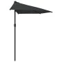 Halbrunder Balkonschirm mit schwarzem Aluminiumstock 270x144x222cm von vidaXL, Sonnenschirme - Ref: Foro24-312500, Preis: 52,...