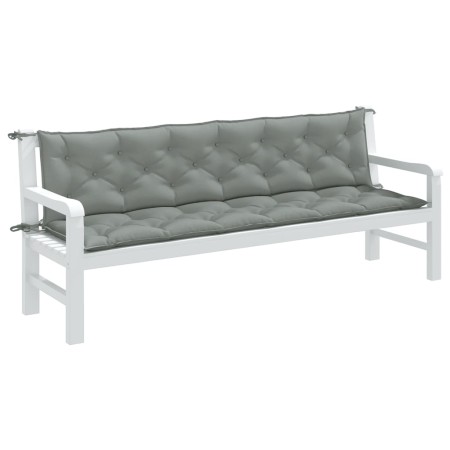 Gartenbankkissen 2 Stück in hellem meliertem Grau, 200x50x7 cm von vidaXL, Kissen für Stühle und Sofas - Ref: Foro24-4002630,...