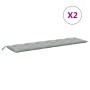 Cojines banco jardín 2 uds tela gris claro melange 200x50x7 cm by vidaXL, Cushions for chairs and sofas - Ref: Foro24-4002630...