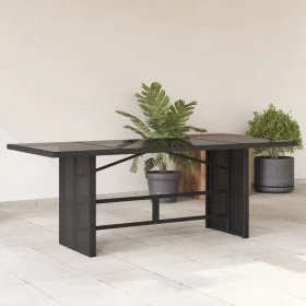 Mesa de jardín superficie de vidrio ratán PE negro 190x80x75 cm by vidaXL, Garden tables - Ref: Foro24-365602, Price: 177,94 ...