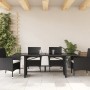 Mesa de jardín superficie de vidrio ratán PE negro 190x80x75 cm by vidaXL, Garden tables - Ref: Foro24-365602, Price: 164,79 ...