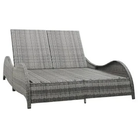 Double sun lounger with anthracite gray synthetic rattan cushion by vidaXL, Outdoor beds - Ref: Foro24-49495, Price: 371,91 €...