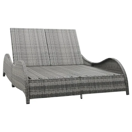 Double sun lounger with anthracite gray synthetic rattan cushion by vidaXL, Outdoor beds - Ref: Foro24-49495, Price: 371,91 €...