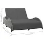 Double sun lounger with anthracite gray synthetic rattan cushion by vidaXL, Outdoor beds - Ref: Foro24-49495, Price: 371,91 €...