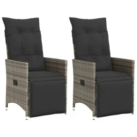 Zwei Garten-Liegestühle und Kissen aus grauem Kunststoff-Rattan. von vidaXL, Gartenstühle - Ref: Foro24-365668, Preis: 282,33...