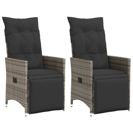 Sillones reclinable jardín y cojines 2 uds ratán sintético gris by vidaXL, Garden chairs - Ref: Foro24-365668, Price: 258,52 ...