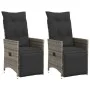 Sillones reclinable jardín y cojines 2 uds ratán sintético gris de vidaXL, Sillas de jardín - Ref: Foro24-365668, Precio: 281...