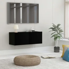 Schwarzer TV-Schrank aus Sperrholz, 80 x 30 x 30 cm von vidaXL, TV-Möbel - Ref: Foro24-801473, Preis: 50,26 €, Rabatt: %