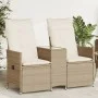 Sofá de jardín reclinable de 2 plazas con mesa ratán PE beige by vidaXL, Outdoor sofas - Ref: Foro24-365713, Price: 239,10 €,...