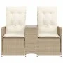 Sofá de jardín reclinable de 2 plazas con mesa ratán PE beige by vidaXL, Outdoor sofas - Ref: Foro24-365713, Price: 239,10 €,...