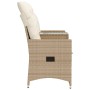 Sofá de jardín reclinable de 2 plazas con mesa ratán PE beige by vidaXL, Outdoor sofas - Ref: Foro24-365713, Price: 244,95 €,...