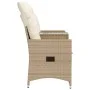Zweiplätziges, verstellbares Gartensofa mit Beistelltisch aus beigem PE-Rattan. von vidaXL, Outdoor-Sofas - Ref: Foro24-36571...