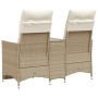 Sofá de jardín reclinable de 2 plazas con mesa ratán PE beige by vidaXL, Outdoor sofas - Ref: Foro24-365713, Price: 244,95 €,...