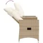 Zweiplätziges, verstellbares Gartensofa mit Beistelltisch aus beigem PE-Rattan. von vidaXL, Outdoor-Sofas - Ref: Foro24-36571...