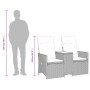Sofá de jardín reclinable de 2 plazas con mesa ratán PE beige by vidaXL, Outdoor sofas - Ref: Foro24-365713, Price: 244,95 €,...