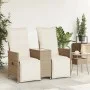 Zweiplätziges, verstellbares Gartensofa mit Beistelltisch aus beigem PE-Rattan. von vidaXL, Outdoor-Sofas - Ref: Foro24-36571...