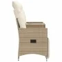 Zweiplätziges, verstellbares Gartensofa mit Beistelltisch aus beigem PE-Rattan. von vidaXL, Outdoor-Sofas - Ref: Foro24-36571...