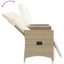 Zweiplätziges, verstellbares Gartensofa mit Beistelltisch aus beigem PE-Rattan. von vidaXL, Outdoor-Sofas - Ref: Foro24-36571...