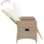Zweiplätziges, verstellbares Gartensofa mit Beistelltisch aus beigem PE-Rattan. von vidaXL, Outdoor-Sofas - Ref: Foro24-36571...