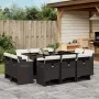 Set de comedor jardín 11 pzas con cojines ratán sintético negro by vidaXL, Garden sets - Ref: Foro24-3277793, Price: 700,48 €...