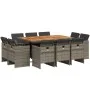 Set de comedor de jardín 11 pzas y cojines ratán sintético gris by vidaXL, Garden sets - Ref: Foro24-3277801, Price: 780,33 €...