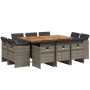 Set de comedor de jardín 11 pzas y cojines ratán sintético gris by vidaXL, Garden sets - Ref: Foro24-3277801, Price: 839,29 €...