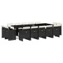 Set comedor de jardín con cojines 15 pzas ratán sintético negro by vidaXL, Garden sets - Ref: Foro24-3277817, Price: 1,00 €, ...
