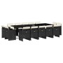 Set comedor de jardín con cojines 15 pzas ratán sintético negro by vidaXL, Garden sets - Ref: Foro24-3277817, Price: 993,35 €...
