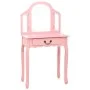 Dressing table and stool paulownia wood and pink MDF 65x36x128 cm by vidaXL, Bedroom Dressers - Ref: Foro24-289335, Price: 97...
