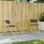 Juego bistró plegable de bambú 3 pzas con cojines gris oscuro by vidaXL, Garden sets - Ref: Foro24-365874, Price: 181,98 €, D...