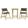 Juego bistró plegable de bambú 3 pzas con cojines gris oscuro by vidaXL, Garden sets - Ref: Foro24-365874, Price: 181,98 €, D...