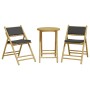 Juego bistró plegable de bambú 3 pzas con cojines gris oscuro by vidaXL, Garden sets - Ref: Foro24-365874, Price: 177,99 €, D...
