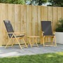 Sillas de jardín plegables reclinables con cojines 2 uds bambú by vidaXL, Garden chairs - Ref: Foro24-365876, Price: 182,33 €...