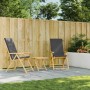 Sillas de jardín plegables reclinables con cojines 2 uds bambú by vidaXL, Garden chairs - Ref: Foro24-365876, Price: 182,33 €...