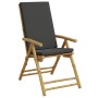 Sillas de jardín plegables reclinables con cojines 2 uds bambú by vidaXL, Garden chairs - Ref: Foro24-365876, Price: 182,33 €...
