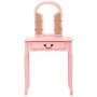Dressing table and stool paulownia wood and pink MDF 65x36x128 cm by vidaXL, Bedroom Dressers - Ref: Foro24-289335, Price: 97...
