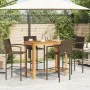 Gartentisch und 5-teilige Gartenhocker aus Akazienholz und braunem PE-Rattan von vidaXL, Gartensets - Ref: Foro24-3295288, Pr...