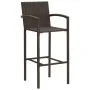 Gartentisch und 5-teilige Gartenhocker aus Akazienholz und braunem PE-Rattan von vidaXL, Gartensets - Ref: Foro24-3295288, Pr...