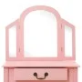 Dressing table and stool paulownia wood and pink MDF 65x36x128 cm by vidaXL, Bedroom Dressers - Ref: Foro24-289335, Price: 97...