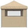 Tienda de fiesta plegable Pop-Up con 3 paredes laterales beige de vidaXL, Carpas y cenadores - Ref: Foro24-4004943, Precio: 1...