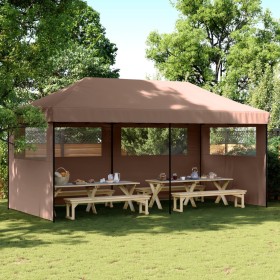 Tienda de fiesta plegable Pop-Up con 3 paredes laterales marrón by vidaXL, Tents and gazebos - Ref: Foro24-4004948, Price: 20...