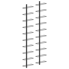Wall wine racks for 20 bottles 2 units black metal by vidaXL, Wine racks - Ref: Foro24-289567, Price: 74,54 €, Discount: %