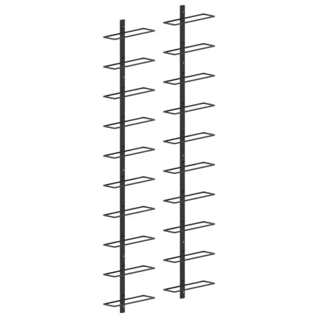 Wall wine racks for 20 bottles 2 units black metal by vidaXL, Wine racks - Ref: Foro24-289567, Price: 76,11 €, Discount: %
