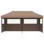Faltbares Pop-Up-Partyzelt mit 3 braunen Seitenwänden. von vidaXL, Zelte und Pavillons - Ref: Foro24-4004948, Preis: 202,08 €...