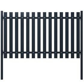 Anthracite powder coated steel fence panel 174.5x100 cm by vidaXL, fence panels - Ref: Foro24-146471, Price: 180,88 €, Discou...
